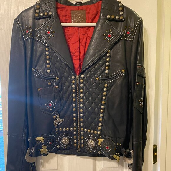 Double D Ranch Leather Jacket "Let er Buck" - Picture 1 of 12